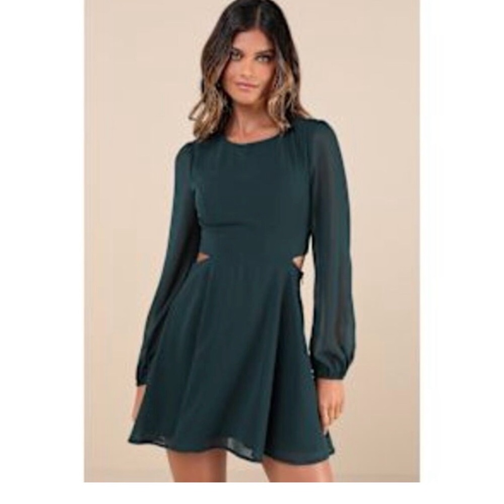 Elegant lulus Green Long Sleeve Dress